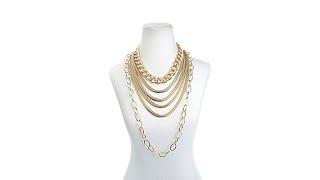 R.J. Graziano "Go Luxe" AllMetal Link Necklace 3piece Set