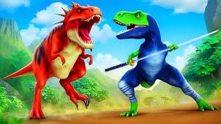 Ninja T. Rex vs Bad Dinosaurs: A Heroic Farm Rescue and Epic Jurassic Battle Adventure!