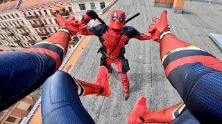 SPIDERMAN vs DEADPOOL - Real Life Parkour POV