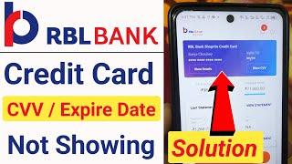 Rbl bank credit card expire date & cvv not showing problem solution | rbl credit card cvv not show