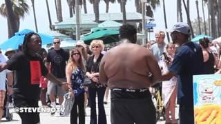 Venice Beach Public Fight PRANK! @StevenJoTV @FatBoy_SSE