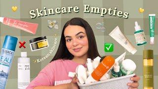 Empties Skincare I can’t stop repurchasing  Popular products that are NOT worth your money? 🫡