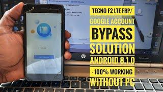 TECNO F2 LTE FRP | GOOGLE ACCOUNT BYPASS - 100% WORKING | NO PC NEEDED