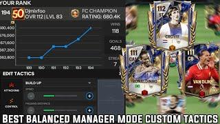 MY BEST BALANCED MANAGER MODE CUSTOM TACTICS GUIDE | REACHING FIFA CHAMPION TOP 250 FC MOBILE