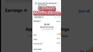 Content Monetization Facebook  #contentmonetization #contentmonetizationfacebook #shorts