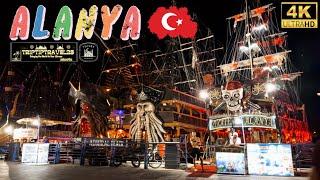  ALANYA, Turkey - Night Walking Tour- 4K 60fps (UHD)