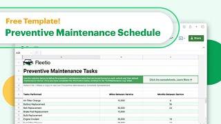 Creating a Preventive Maintenance Schedule Spreadsheet (w/ Free Template) | Fleet Management Tools