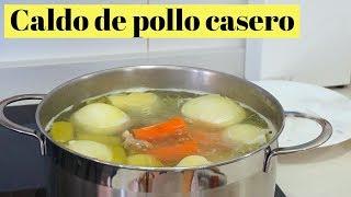 Caldo de pollo. Como preparar, desgrasar y conservar el caldo.