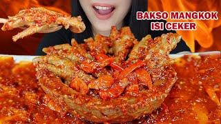 SPICY BOWL MEATBALLS CHICKEN FEET | ASMR INDONESIA