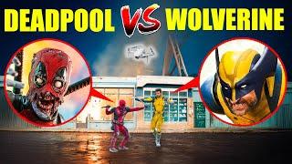 DRONE catches BLOODY DEADPOOL VS WOLVERINE in REAL LIFE!! (INSANE BATTLE!)