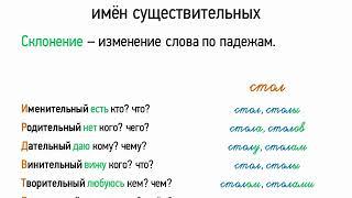 Падеж и склонение имён существительных (6 класс, видеоурок-презентация)