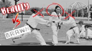 Beauty vs Brawn! #blackbelt #taekwondo #selfdefense