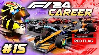 F1 24 CAREER MODE Part 15: Safety Car & Red Flag in a MESSY Wet/Dry Race!