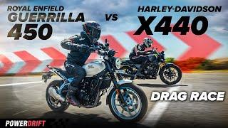 Royal Enfield Guerrilla 450 vs Harley-Davidson X440 | Drag Race | PowerDrift