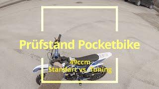 Pocketbike Prüfstand standart KXD 708 vs  Sport Nitro Gazelle Deluxe 49ccm Dirtbike Mini cross