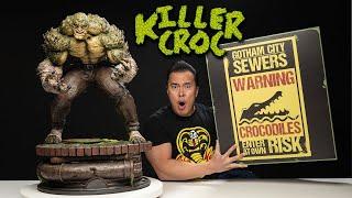 KILLER CROC IN THE SEWERS!!! Gigantic Custom Killer Croc Statue Review!