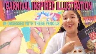 ARTEZA COLORED PENCIL | CARNIVAL ILLUSTRATION | KIKI ARTS