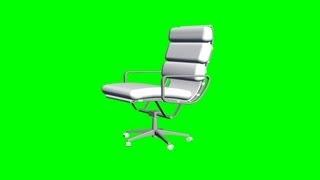 Office Chair - different views - green screen effect