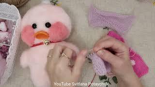 Новая одежда для уточки Лалафанфан своими руками Игрушка Утка DIY Lalafanfan Вяжем кофточку для утки