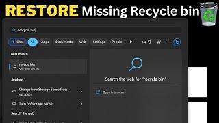 How To Restore Missing Recycle bin in Windwos 11