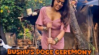 Bushu scraping the coconut meat for the first time #dollmmaa #bushu_talkies #konkani #goawedding