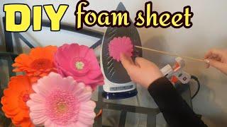 How to make foam sheet Flowers. Foam gerbera daisy tutorial! Simple DIY