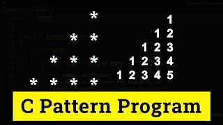 C Program to Display Mirror Right Angle Triangle Star and Numbers Pattern