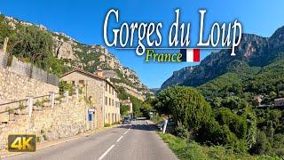 Driving through the Gorges du Loup (Loup Canyon) in Southern France 