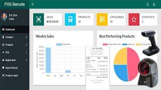 Barcode Stock Inventory Management System POS in PHP MySQL