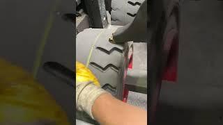 Cutting a heavy SOLID TIRE !? Second Life for Forklift GUM