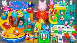 100 Minutes Satisfying with Unboxing Cute Peppa Pig Pool Slide Toys Collection ASMR | Review Toys