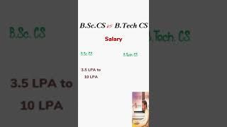 BSc CS vs B Tech CS Ke Baad Kitni Salary Milti Hai | BSc CS vs B Tech CS Which Is Better | Salary