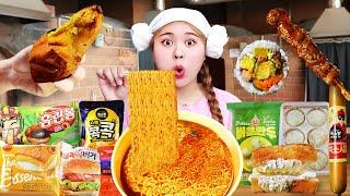 MUKBANG 참숯가마 찜질방 먹방! 라면 계란 꼬치 만두 Korean Jjimjilbang Mukbang EATING SHOW | HIU 하이유