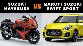 Suzuki Hayabusa vs Maruti Suzuki Swift Sport-Drag Race Compare