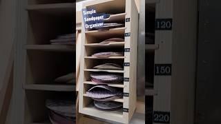 BEST way to organize your sandpaper discs! #woodworking #sandpaper #frenchcleats