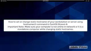 How to set or change static hostname using hostnamectl command in CentOS Stream 8