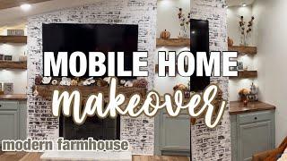 1991 CLAYTON MOBILE HOME MAKEOVER | modern farmhouse living room | mobile home makeover ep.39