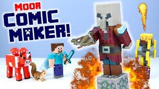 Minecraft Toys Comic Maker Pillager Blaze'n the Mooshroom Mattel