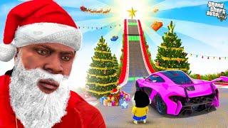 FRANKLIN AND SHINCHAN TRIED THE SANTA CHRISTMAS GIFT MEGA ROAD RAMP PARKOUR CHALLENGE GTA 5