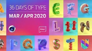 C4D Daily Render Compilation - 36 Days of Type (March / April 2020)