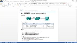 8.2.3.5 Lab - Configuring Stateless and Stateful DHCPv6 (GNS3)