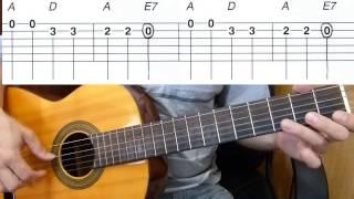 ABC song Alphabet song Easy Guitar melody tutorial + TAB Guitar lesson