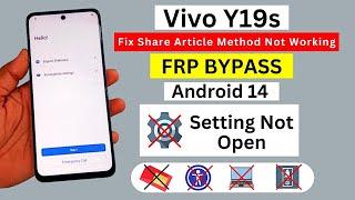 Vivo Y19s Android 14 Frp Bypass/Unlock Without PC | Setting Not Open | Share Method Not Working 2024