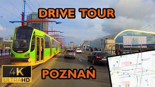 ⁴ᴷ⁶⁰  Drive Tour | Poznan, Poland | Downtown | Wilda | Rataje (November 2022) [4K]