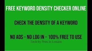 Check Keyword Density-free keyword density checker online Tools by Printing London