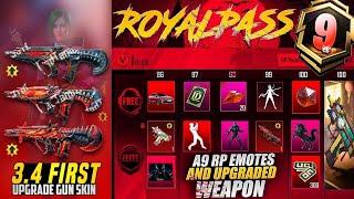 A9 Royal Pass All Guns Skin & Vehicle Skin | A9 Tier Free  Rewards | 3.4 First Upgrade AUG | PUBGM