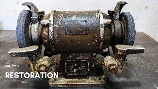 Very Old Bench Grinder Restoration - Step By Step Restoration