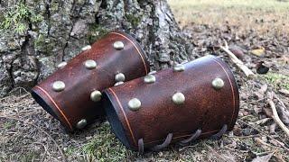 Making Studded Leather Armor - Barbarian Bracers