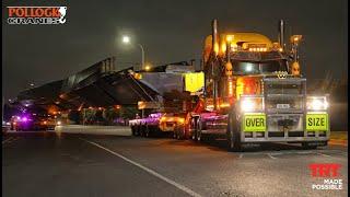 Pollock Cranes TRT ESS Modular Platform Trailer transporting a 150T Bridge