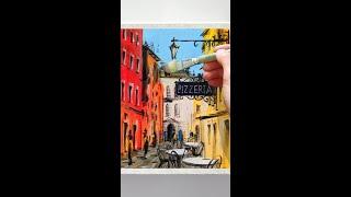 How to draw Beautiful Cityscape, Shorts, Italian Pizzeria